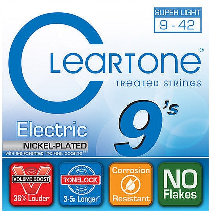 Cleartone 9409 Nickel Plated Coated Electric Guitar Strings Extra Light 9-42-Music World Academy