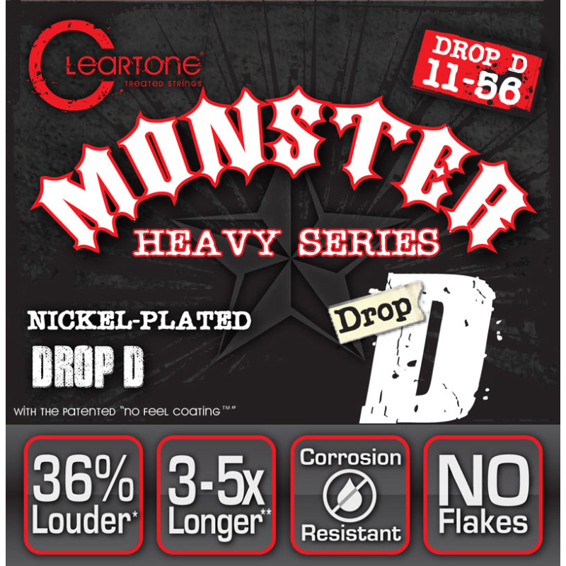 Cleartone 9456 Monster Heavy Series Nickel Plated Electric Guitar Strings Drop D 11-56-Music World Academy
