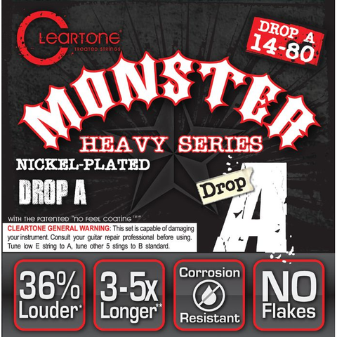 Cleartone 9480 Monster Heavy Series Nickel Plated Electric Guitar Strings Drop A 14-80-Music World Academy