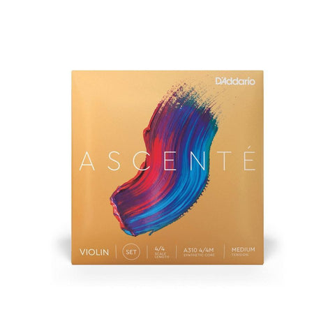 D'Addario A310 Ascente Synthetic Core 4/4 Violin Strings Medium Tension-Music World Academy