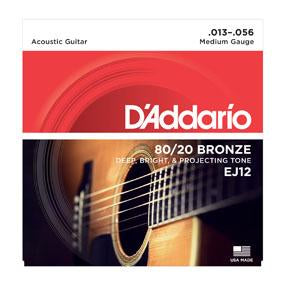 D'Addario EJ12 80/20 Bronze Acoustic Guitar Strings Medium 13-56-Music World Academy