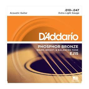D'Addario EJ15 Phosphor Bronze Acoustic Guitar Strings Extra Light 10-47-Music World Academy