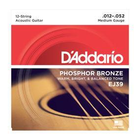 D'Addario EJ39 Phosphor Bronze 12-String Acoustic Guitar Strings Medium 12-52-Music World Academy