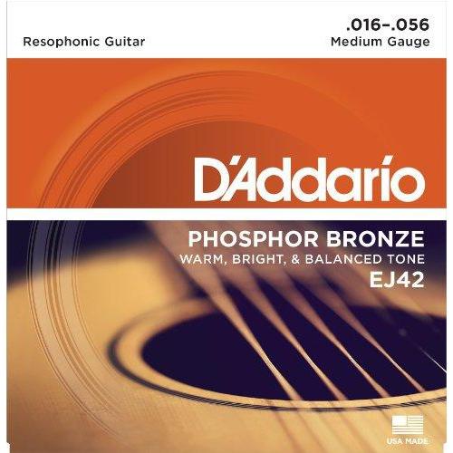 D'Addario EJ42 Resophonic Phosphor Bronze Acoustic Guitar Strings 16-56-Music World Academy