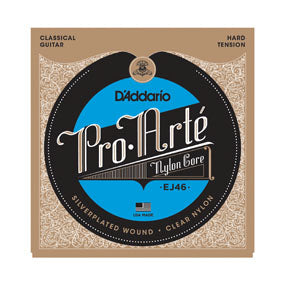 D'Addario EJ46 Pro Arte Silverplated Wound Clear Nylon Classical Guitar Strings Hard Tension-Music World Academy