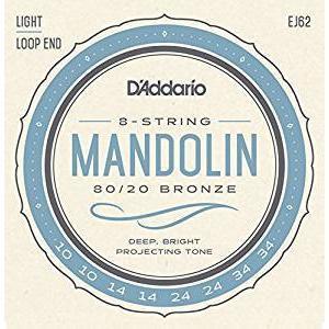 D'Addario EJ62 80/20 Bronze 8-String Mandolin Strings .010-.034-Music World Academy