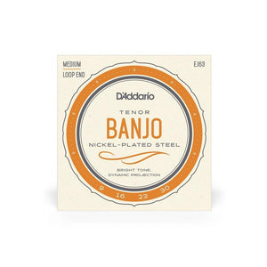 D'Addario EJ63 Nickel Plated 4-String Tenor Banjo Strings Medium 9-30-Music World Academy