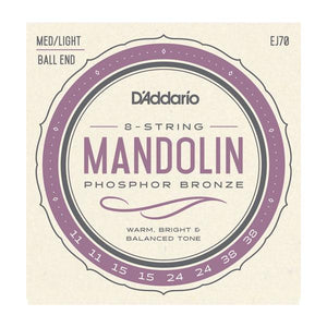 D'Addario EJ70 Phosphor Bronze Mandolin Strings Ball End Medium/Light 11-38-Music World Academy