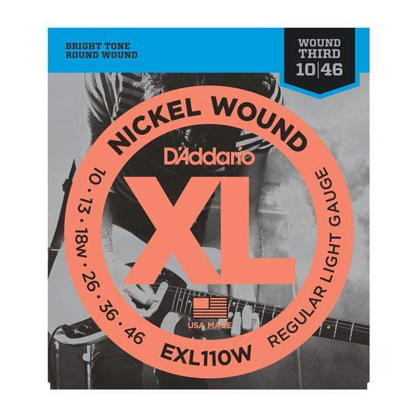 D'Addario EXL110W XL Nickel Wound Electric Guitar Strings Regular Light/Wound 3rd 10-46-Music World Academy