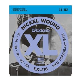 D'Addario EXL116 XL Nickel Wound Electric Guitar Strings Medium Top/Heavy Bottom 11-52-Music World Academy
