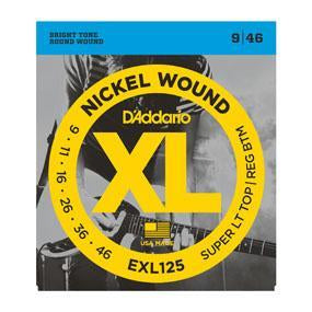 D'Addario EXL125 XL Nickel Wound Electric Guitar Strings Super Light Top/Reg Bottom 9-46-Music World Academy