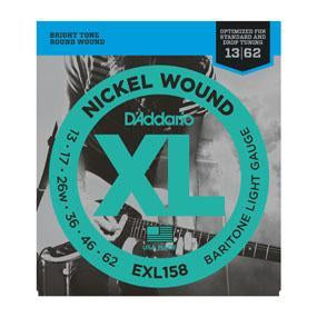D'Addario EXL158 XL Nickel Wound Electric Guitar Strings Baritone Light 13-62-Music World Academy