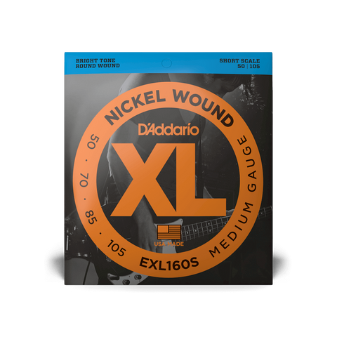 D'Addario EXL160S Nickel Wound Bass Strings Short Scale Medium 50-105-Music World Academy