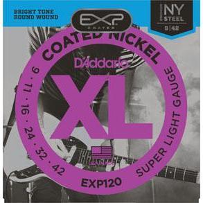 D'Addario EXP120 EXP Coated Nickel Plated Steel Electric Guitar Strings Super Light 9-42-Music World Academy