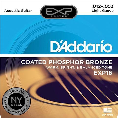 D'Addario EXP16 EXP Coated Phosphor Bronze Acoustic Guitar Strings Light 12-53-Music World Academy