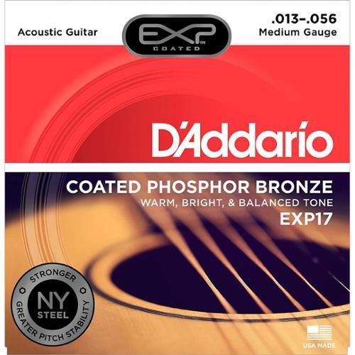 D'Addario EXP17 EXP Coated Phosphor Bronze Acoustic Guitar Strings Medium 13-56-Music World Academy