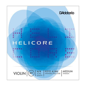 D'Addario H310 4/4M Helicore Stranded Steel Core 4/4 Scale Violin Strings Medium Tension-Music World Academy