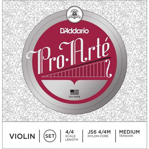 D'Addario J56 Pro-Arte 4/4 Violin Strings Nylon Core Medium Tension-Music World Academy