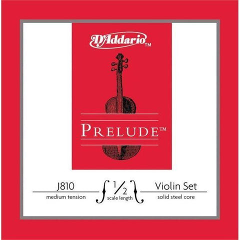 D'Addario J810 Prelude Solid Steel Core 4/4 Scale Violin Strings Medium Tension-Music World Academy
