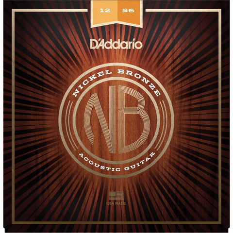 D'Addario NB1256 Nickel Bronze Acoustic Guitar Strings Light/Medium 12-56-Music World Academy