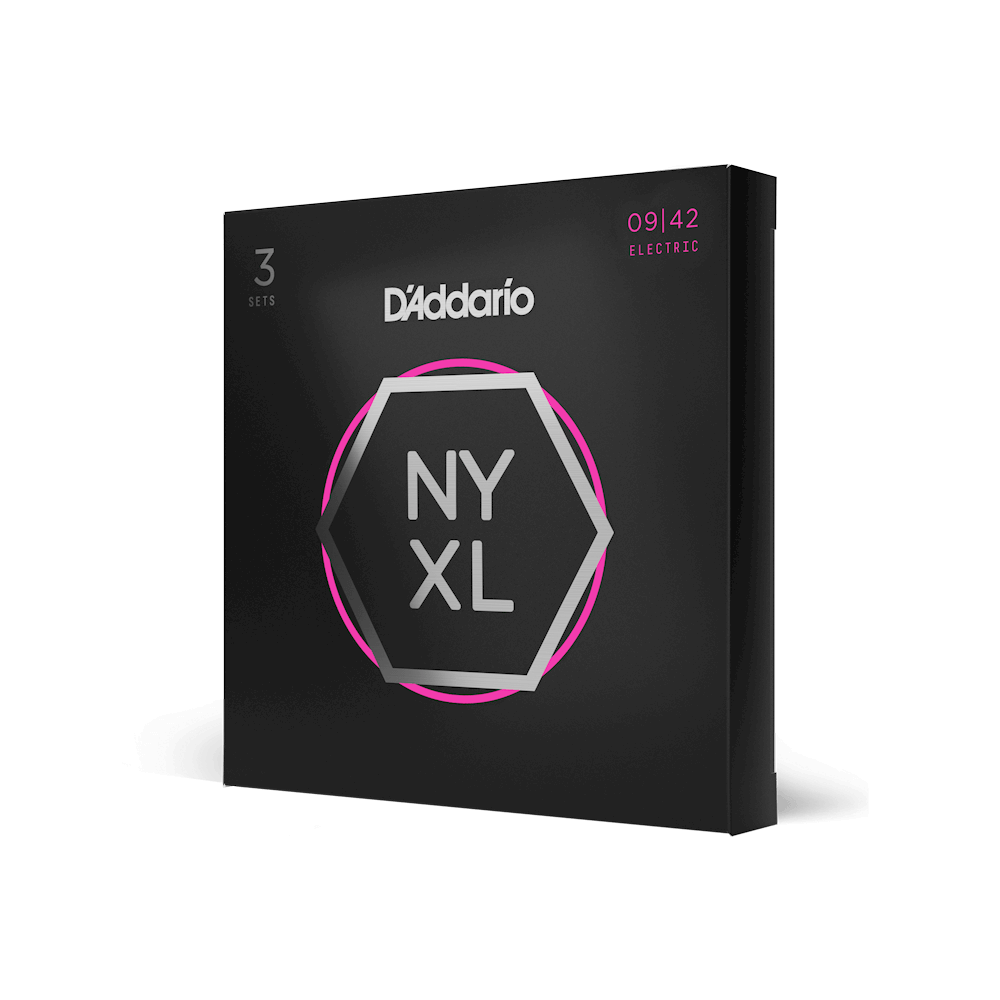 D'Addario NYXL0942-3P NYXL Electric Guitar Strings 3-Pack Super Light 9-42-Music World Academy