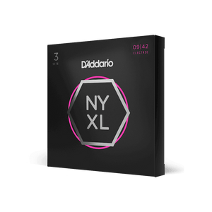 D'Addario NYXL0942-3P NYXL Electric Guitar Strings 3-Pack Super Light 9-42-Music World Academy