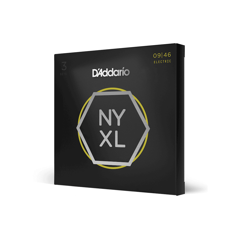 D'Addario NYXL0946-3P NYXL Electric Guitar Strings 3-Pack Super Light/Regular 9-46-Music World Academy