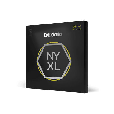 D'Addario NYXL0946-3P NYXL Electric Guitar Strings 3-Pack Super Light/Regular 9-46-Music World Academy