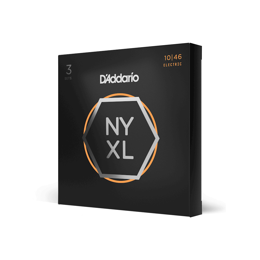 D'Addario NYXL1046-3P NYXL Electric Guitar Strings 3-Pack Regular Light 10-46-Music World Academy