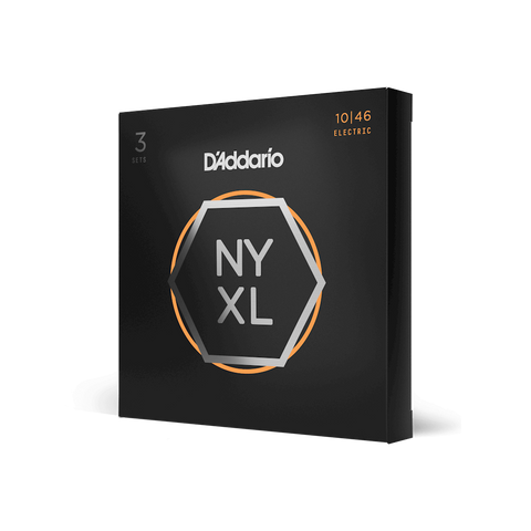 D'Addario NYXL1046-3P NYXL Electric Guitar Strings 3-Pack Regular Light 10-46-Music World Academy