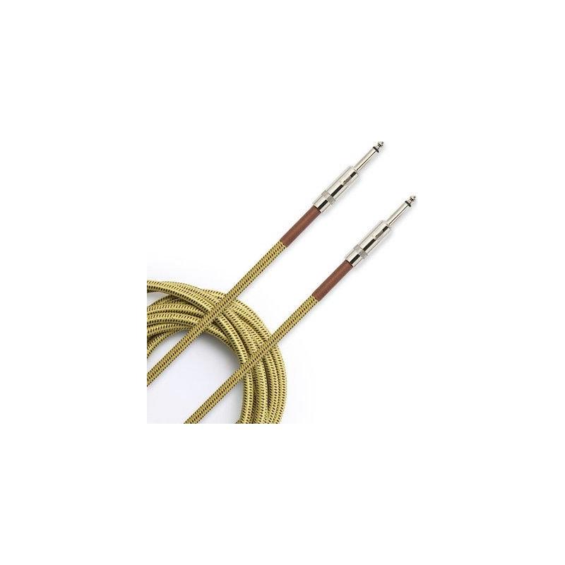 D'Addario PW-BG-10TW Braided Instrument Cable 1/4" Male-1/4" Male 10ft-Tweed-Music World Academy