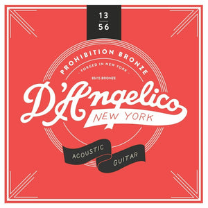 D'Angelico Prohibition 85/15 Bronze Acoustic Guitar Strings 13-56-Music World Academy