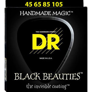 DR BKB-45 Black Beauties K3 Coated Bass Guitar Strings Medium 45-105-Music World Academy