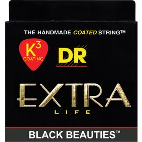 DR BKE-10 Extra Life Black Beauties Coated Electric Guitar Strings 10-46-Music World Academy