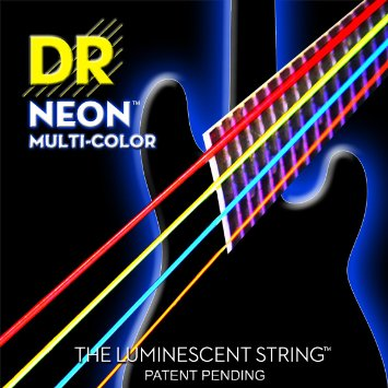 DR NMCB-45 Neon Bass Guitar Strings Medium 45-105 Multi-Color-Music World Academy