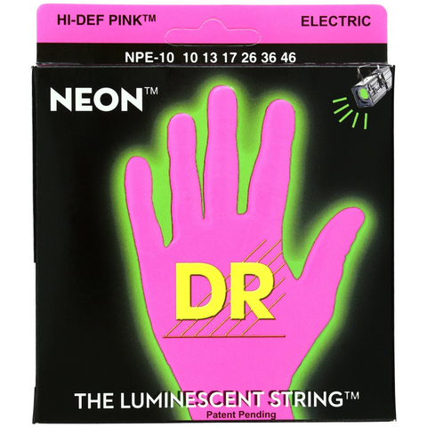 DR NPE-10 Neon Electric Guitar Strings Medium 10-46 Hi-Def Pink-Music World Academy
