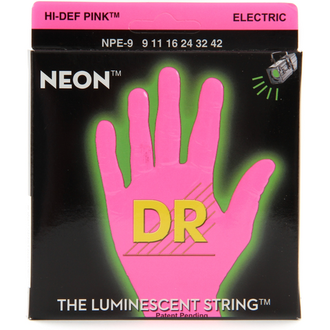 DR NPE-9 Neon Electric Guitar Strings Lite 9-42 Hi-Def Pink-Music World Academy