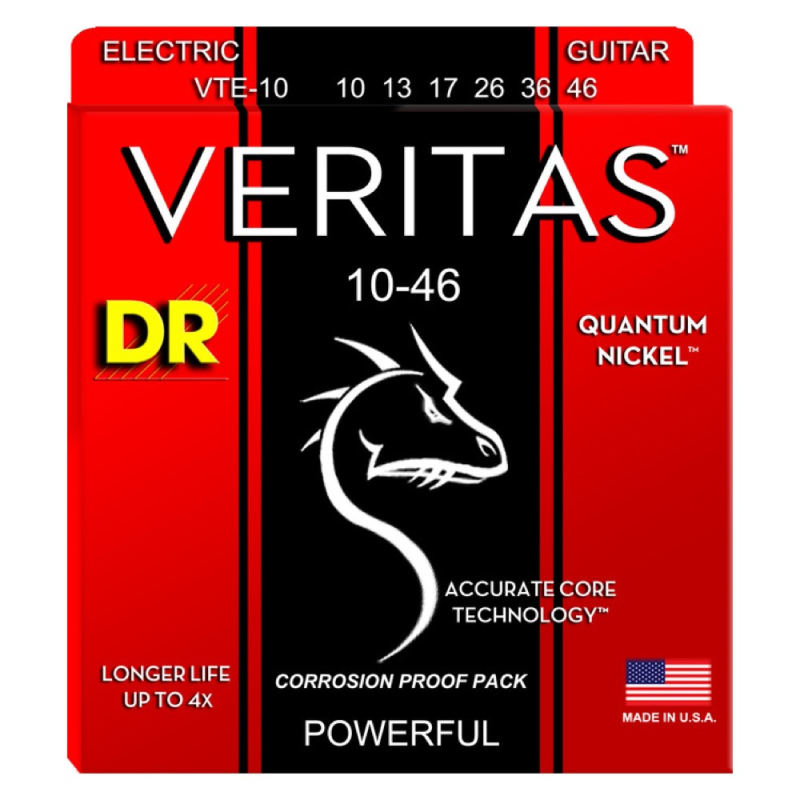 DR VTE-10 Veritas Coated Quantum Nickel Electric Guitar Strings 10-46-Music World Academy