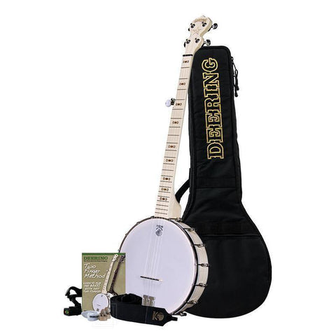 Deering GP-BR Goodtime Beginner Banjo Package with Strap, Picks, Tuner & Gig Bag-Music World Academy