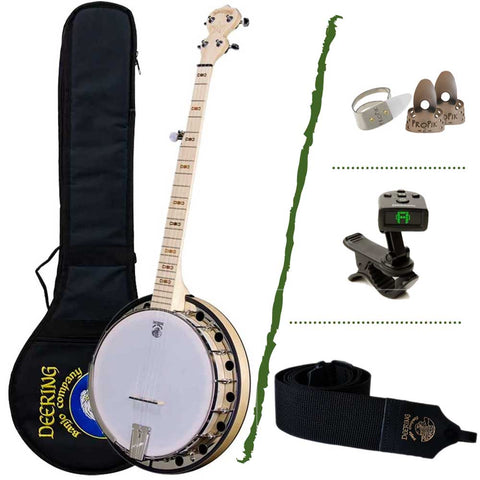 Deering GPBG Goodtime 2 Bluegrass Banjo Package with Strap, Picks, Tuner & Gig Bag-Music World Academy