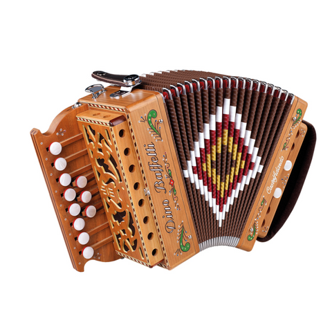 Dino Baffetti ART21 Wood 2 Bass Diatonic Accordion with Hardshell Case and Straps-Key of G-Music World Academy