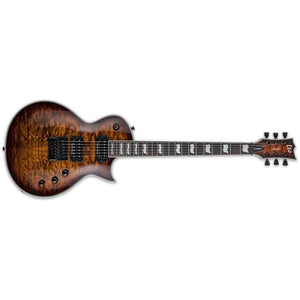 ESP LTD EC-1000 Evertune QM Electric Guitar-Dark Brown Sunburst-Music World Academy