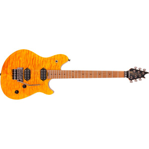 EVH Wolfgang WG Standard Quilted Maple Electric Guitar-Transparent Amber-Music World Academy