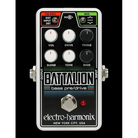 Electro-Harmonix NANO BATTALION Bass Pre-Drive Pedal-Music World Academy