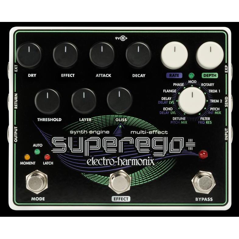 Electro-Harmonix SUPEREGO PLUS Synth Engine Multi-Effects Pedal with Power Supply-Music World Academy