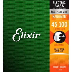 Elixir 14052 Nanoweb Coated Bass Guitar Strings Light 45-100-Music World Academy