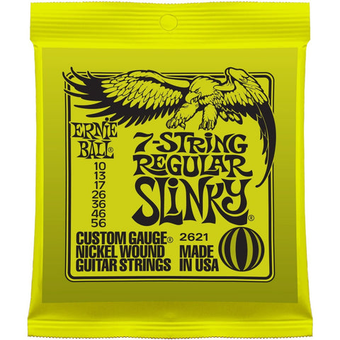 Ernie Ball 2621 Regular Slinky Nickel Wound 7-String Electric Guitar Strings 10-56-Music World Academy