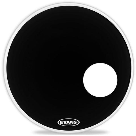 Evans BD20RB EQ3 Resonant Black Bass Drum Head 20" with 5" Hole-Music World Academy