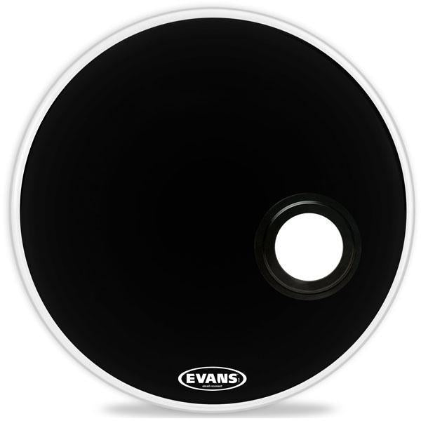 Evans BD22REMAD EMAD Resonant Bass Drum Head with 4" Hole Black 22"-Music World Academy