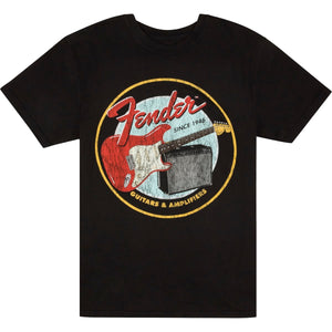 Fender 1946 Guitar & Amp T-Shirt, Black-Large-Music World Academy